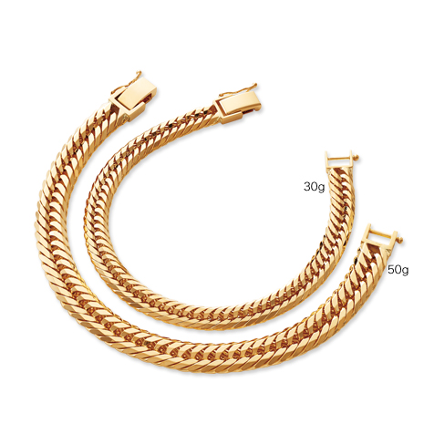 ３０ｇ）１８金トリプル１２面カット喜平ブレスレット