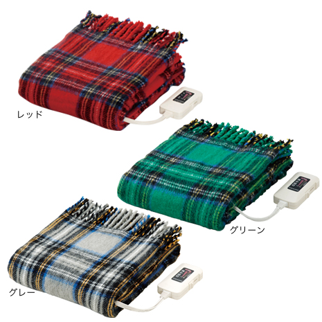 チェック柄　電気ひざ掛け毛布