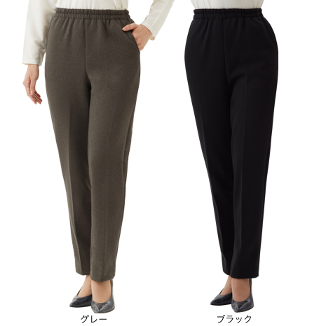 単品）＜セルヴァン＞ゆったり暖か裏起毛パンツ