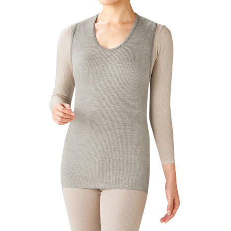 ＜セルヴァン＞備長炭あたたかロングベスト　２枚組