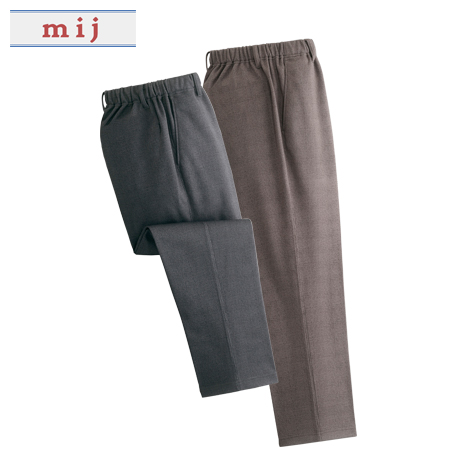 ＜ＭＩＪ＞日本製あったかチェック柄パンツ　同サイズ２色組