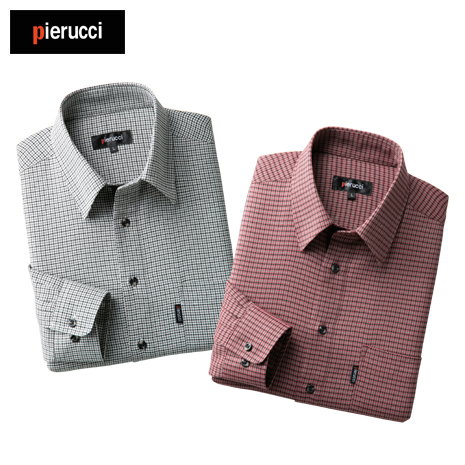 ＜ピエルッチ＞千鳥格子柄シャツ　同サイズ２色組