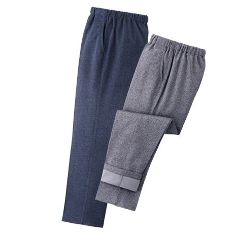 日本製杢調あったか裏起毛パンツ　同サイズ２色組