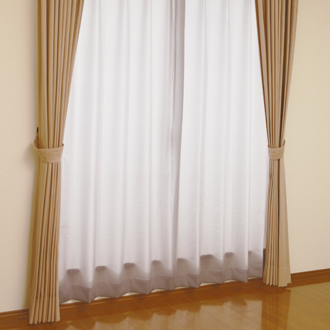 １００×１９８ｃｍ）断熱目隠しレースカーテン　同サイズ２枚組