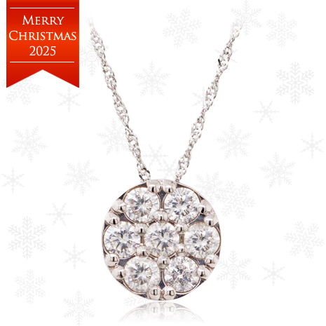 プラチナ０．３ｃｔダイヤ７ストーンペンダント