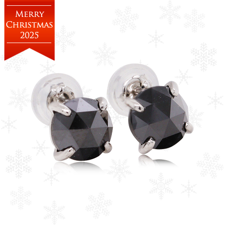 プラチナ２ｃｔ　ブラックダイヤモンドスタッドピアス