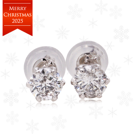 プラチナ０．５ｃｔダイヤモンドスタッドピアス