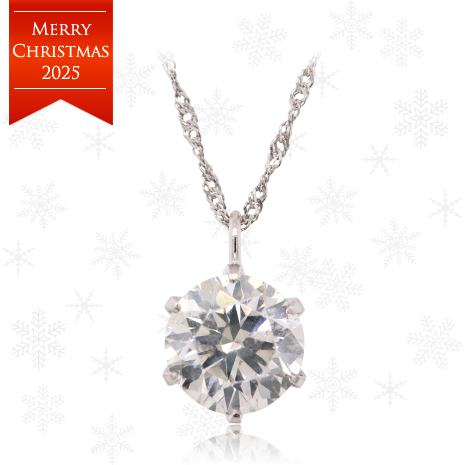 純プラチナ台０．６ｃｔダイヤモンドペンダント